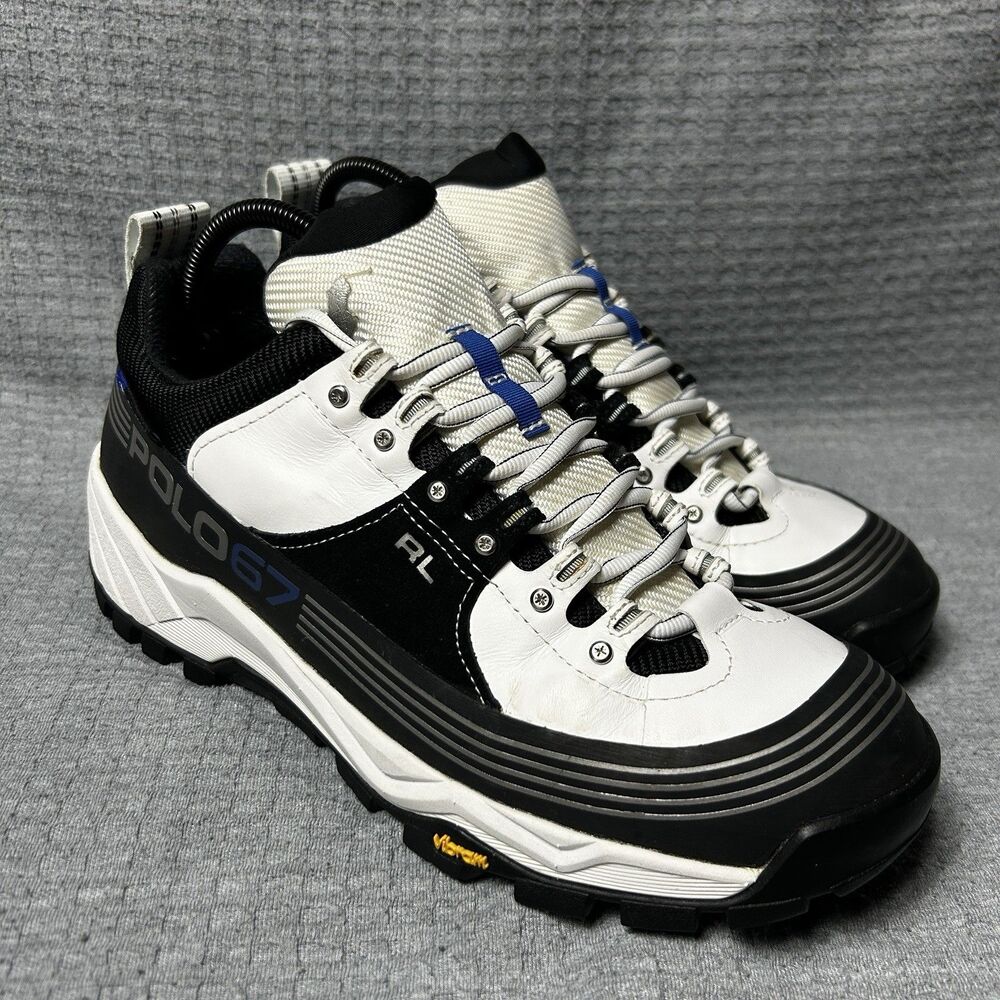 Polo 67 Ralph Lauren Harmon Waterproof Sneakers Size 8 Mens Shoes Vibram White
